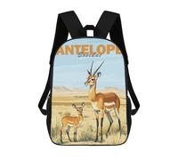 sinyumoney Unisex Antelope Family in Desert Backpack 3d Printed Travel Backpack Casual Laptop Backpack Lightweight SchoolBag for Men Women Boys Girls 17inch