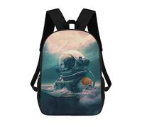 sinyumoney Unisex Astronaut In The Ocean Backpack 3d Printed Travel Backpack Casual Laptop Backpack Lightweight SchoolBag for Men Women Boys Girls 17inch