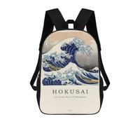 sinyumoney Unisex Big Wave Hokusai Backpack 3D Printed Travel Rucksack Casual Laptop Rucksack Lightweight Schoolbag For Men Women Boys Girls 17inch