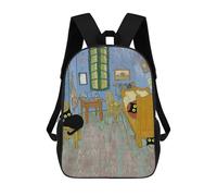 sinyumoney Unisex BLACK CAT MONET Bedroom Backpack 3d Printed Travel Backpack Casual Laptop Backpack Lightweight SchoolBag for Men Women Boys Girls 17inch