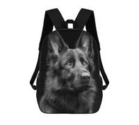 sinyumoney Unisex Black German Shepherd Portrait Backpack 3d Printed Travel Backpack Casual Laptop Backpack Lightweight SchoolBag for Men Women Boys Girls 17inch