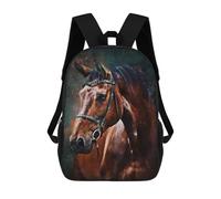 sinyumoney Unisex Black Horse 17 Inch Backpack 3d Printed Travel Backpack Casual Laptop Backpack Lightweight SchoolBag for Men Women Boys Girls
