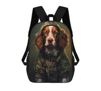 sinyumoney Unisex Brittany Spaniel Camo Backpack 3D Printed Travel Rucksack Casual Laptop Rucksack Lightweight Schoolbag For Men Women Boys Girls 17inch