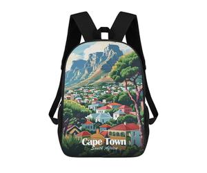 sinyumoney Unisex Cape Town, South Africa Illustration Backpack 3d Printed Travel Backpack Casual Laptop Backpack Lightweight SchoolBag for Men Women Boys Girls 17inch