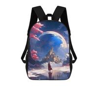 sinyumoney Unisex Castle Fantasy Backpack 3D Printed Travel Rucksack Casual Laptop Rucksack Lightweight Schoolbag For Men Women Boys Girls 17inch