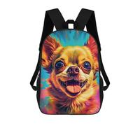 sinyumoney Unisex Chihuahua Hippie Backpack 3d Printed Travel Backpack Casual Laptop Backpack Lightweight SchoolBag for Men Women Boys Girls 17inch