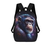 sinyumoney Unisex Chimpanzee Galaxy Portrait-2 17 Inch Backpack 3d Printed Travel Backpack Casual Laptop Backpack Lightweight SchoolBag for Men Women Boys Girls