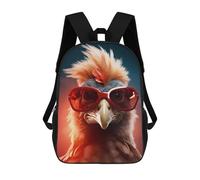 sinyumoney Unisex Cool Sunglasses Chicken Backpack 3d Printed Travel Backpack Casual Laptop Backpack Lightweight SchoolBag for Men Women Boys Girls 17inch