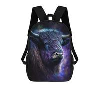 sinyumoney Unisex Cosmic Bull Portrait-2 17 Inch Backpack 3d Printed Travel Backpack Casual Laptop Backpack Lightweight SchoolBag for Men Women Boys Girls