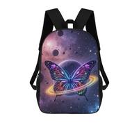 sinyumoney Unisex Cosmic Butterfly Rings And Planets 17 Inch Backpack 3d Printed Travel Backpack Casual Laptop Backpack Lightweight SchoolBag for Men Women Boys Girls