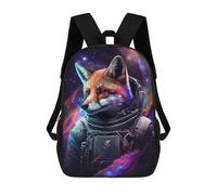 sinyumoney Unisex Cosmic Fox Astronaut Art Print-4 17 Inch Backpack 3d Printed Travel Backpack Casual Laptop Backpack Lightweight SchoolBag for Men Women Boys Girls