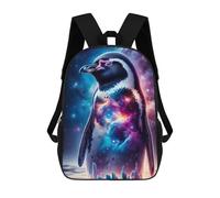 sinyumoney Unisex Cosmic Penguin 17 Inch Backpack 3d Printed Travel Backpack Casual Laptop Backpack Lightweight SchoolBag for Men Women Boys Girls