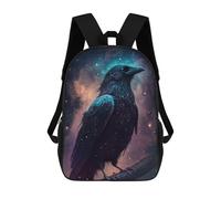 sinyumoney Unisex Cosmic Raven Artwork-1 17 Inch Backpack 3d Printed Travel Backpack Casual Laptop Backpack Lightweight SchoolBag for Men Women Boys Girls