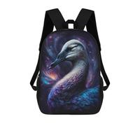 sinyumoney Unisex Cosmic Swan Art Print 17 Inch Backpack 3d Printed Travel Backpack Casual Laptop Backpack Lightweight SchoolBag for Men Women Boys Girls