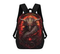 sinyumoney Unisex Devil Hell Dragon 17 Inch Backpack 3d Printed Travel Backpack Casual Laptop Backpack Lightweight SchoolBag for Men Women Boys Girls