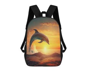 sinyumoney Unisex Dolphins Jumping Backpack 3d Printed Travel Backpack Casual Laptop Backpack Lightweight SchoolBag for Men Women Boys Girls 17inch