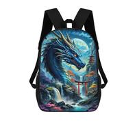 sinyumoney Unisex Dragon Silhouette Torii Backpack 3D Printed Travel Rucksack Casual Laptop Rucksack Lightweight Schoolbag For Men Women Boys Girls 17inch