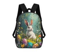 sinyumoney Unisex Easter Bunny Egg Painting Backpack 3D Printed Travel Rucksack Casual Laptop Rucksack Lightweight Schoolbag For Men Women Boys Girls 17inch