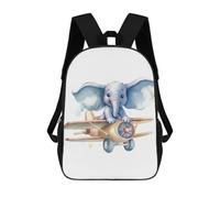 sinyumoney Unisex Elephant in Plane Backpack 3D Printed Travel Rucksack Casual Laptop Rucksack Lightweight Schoolbag For Men Women Boys Girls 17inch