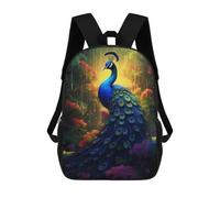 sinyumoney Unisex Epic Rainy Peacock Backpack 3d Printed Travel Backpack Casual Laptop Backpack Lightweight SchoolBag for Men Women Boys Girls 17inch
