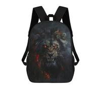 sinyumoney Unisex Fiery Lion Art Print 17 Inch Backpack 3d Printed Travel Backpack Casual Laptop Backpack Lightweight SchoolBag for Men Women Boys Girls