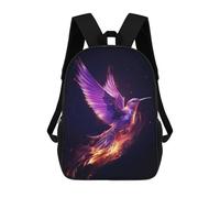 sinyumoney Unisex Fire Hummingbird Backpack 3D Printed Travel Rucksack Casual Laptop Rucksack Lightweight Schoolbag For Men Women Boys Girls 17inch