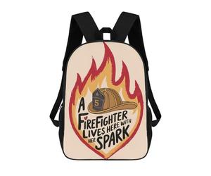 sinyumoney Unisex Firefighter Spark Backpack 3D Printed Travel Rucksack Casual Laptop Rucksack Lightweight Schoolbag For Men Women Boys Girls 17inch