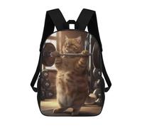 sinyumoney Unisex Fitness Cat Workout Fit Backpack 3d Printed Travel Backpack Casual Laptop Backpack Lightweight SchoolBag for Men Women Boys Girls 17inch