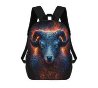 sinyumoney Unisex Flaming Ram Fantasy Artwork 17 Inch Backpack 3d Printed Travel Backpack Casual Laptop Backpack Lightweight SchoolBag for Men Women Boys Girls