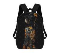 sinyumoney Unisex Floral Tattoo Woman on Black Background Backpack 3d Printed Travel Backpack Casual Laptop Backpack Lightweight SchoolBag for Men Women Boys Girls 17inch