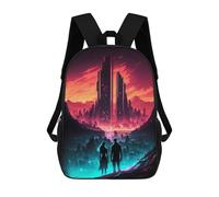 sinyumoney Unisex Future City Couple Backpack 3d Printed Travel Backpack Casual Laptop Backpack Lightweight SchoolBag for Men Women Boys Girls 17inch