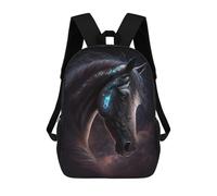 sinyumoney Unisex Galactic Horse Head Art Print 17 Inch Backpack 3d Printed Travel Backpack Casual Laptop Backpack Lightweight SchoolBag for Men Women Boys Girls