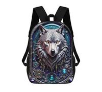 sinyumoney Unisex Galactic Wolf Chronicles 17 Inch Backpack 3d Printed Travel Backpack Casual Laptop Backpack Lightweight SchoolBag for Men Women Boys Girls