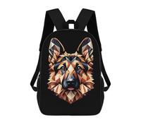 sinyumoney Unisex Geometric German Shepherd 17 Inch Backpack 3d Printed Travel Backpack Casual Laptop Backpack Lightweight SchoolBag for Men Women Boys Girls