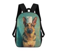 sinyumoney Unisex German Shepherd with Toilet Paper Hat-1 Backpack 3D Printed Travel Rucksack Casual Laptop Rucksack Lightweight Schoolbag For Men Women Boys Girls 17inch