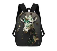 sinyumoney Unisex Giraffe Abstract Gold Dark Backpack 3d Printed Travel Backpack Casual Laptop Backpack Lightweight SchoolBag for Men Women Boys Girls 17inch