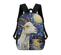 sinyumoney Unisex Goat Under Starry Night Backpack 3D Printed Travel Rucksack Casual Laptop Rucksack Lightweight Schoolbag For Men Women Boys Girls 17inch