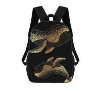 sinyumoney Unisex Gold Whale 18 Backpack 3D Printed Travel Rucksack Casual Laptop Rucksack Lightweight Schoolbag For Men Women Boys Girls 17inch