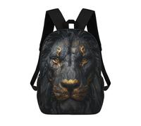 sinyumoney Unisex Golden Black Lion Art Print 17 Inch Backpack 3d Printed Travel Backpack Casual Laptop Backpack Lightweight SchoolBag for Men Women Boys Girls