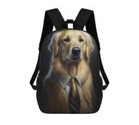 sinyumoney Unisex Golden Retriever Dog Suit Backpack 3D Printed Travel Rucksack Casual Laptop Rucksack Lightweight Schoolbag For Men Women Boys Girls 17inch