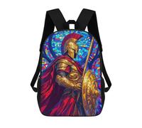 sinyumoney Unisex Golden Spartan 17 Inch Backpack 3d Printed Travel Backpack Casual Laptop Backpack Lightweight SchoolBag for Men Women Boys Girls