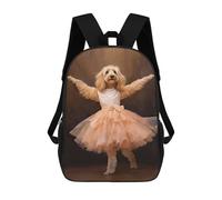 sinyumoney Unisex Goldendoodle Ballerina Backpack 3d Printed Travel Backpack Casual Laptop Backpack Lightweight SchoolBag for Men Women Boys Girls 17inch