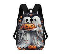 sinyumoney Unisex Halloween Ghosts with Pumpkins 17 Inch Backpack 3d Printed Travel Backpack Casual Laptop Backpack Lightweight SchoolBag for Men Women Boys Girls