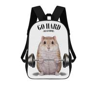 sinyumoney Unisex Hamster Weightlifting Backpack 3d Printed Travel Backpack Casual Laptop Backpack Lightweight SchoolBag for Men Women Boys Girls 17inch
