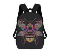 sinyumoney Unisex High Contrast Neon Bee Backpack 3D Printed Travel Rucksack Casual Laptop Rucksack Lightweight Schoolbag For Men Women Boys Girls 17inch