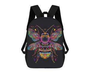 sinyumoney Unisex High Contrast Neon Bee Backpack 3D Printed Travel Rucksack Casual Laptop Rucksack Lightweight Schoolbag For Men Women Boys Girls 17inch