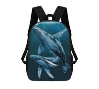 sinyumoney Unisex Humpback Whales Backpack 3D Printed Travel Rucksack Casual Laptop Rucksack Lightweight Schoolbag For Men Women Boys Girls 17inch