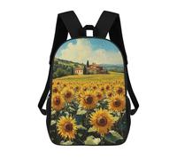 sinyumoney Unisex Impressionist Inspired Sunflower Field And Countryside Backpack 3D Printed Travel Rucksack Casual Laptop Rucksack Lightweight Schoolbag For Men Women Boys Girls 17inch