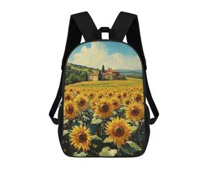 sinyumoney Unisex Impressionist Inspired Sunflower Field And Countryside Backpack 3D Printed Travel Rucksack Casual Laptop Rucksack Lightweight Schoolbag For Men Women Boys Girls 17inch