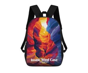 sinyumoney Unisex Inside Wind Cave National Park Art Backpack 3D Printed Travel Rucksack Casual Laptop Rucksack Lightweight Schoolbag For Men Women Boys Girls 17inch